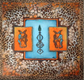 Warriors at the gate, 24X24.